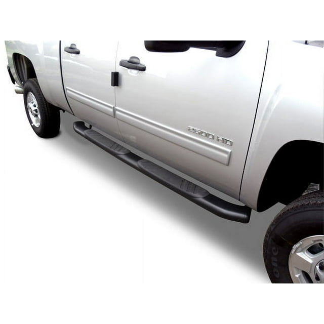 Convient 2004-2014 Ford F-150 Go Rhino Nerf Bar 685412687CB OEM Xtreme; avec Patins de Marche; 5 Pouces Ovale Droit; Revêtement en Poudre Noire; Composite; Sans Embouts; Montage sur Panneau Basculant