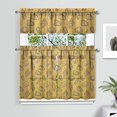 thumbnail image 2 of Kitchen Curtains 36 Inch Short - 3 Panel Set, Seashell Starfish Nautical Print, Rod Pocket Window Curtain for Tropical Beach Farmhouse, Sea Coral Cute Design, Easy Wash, 2 of 6