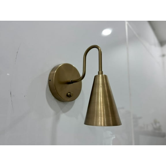 Mid Century Raw Brass Wall Sconce 1 Arm Wall Fixture Lights Vanity Lights