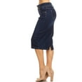 thumbnail image 2 of Fashion2Love Womens Plus/Juniors Mid Waist Below Knee Length Denim Skirt in Pencil Silhouette, 2 of 7