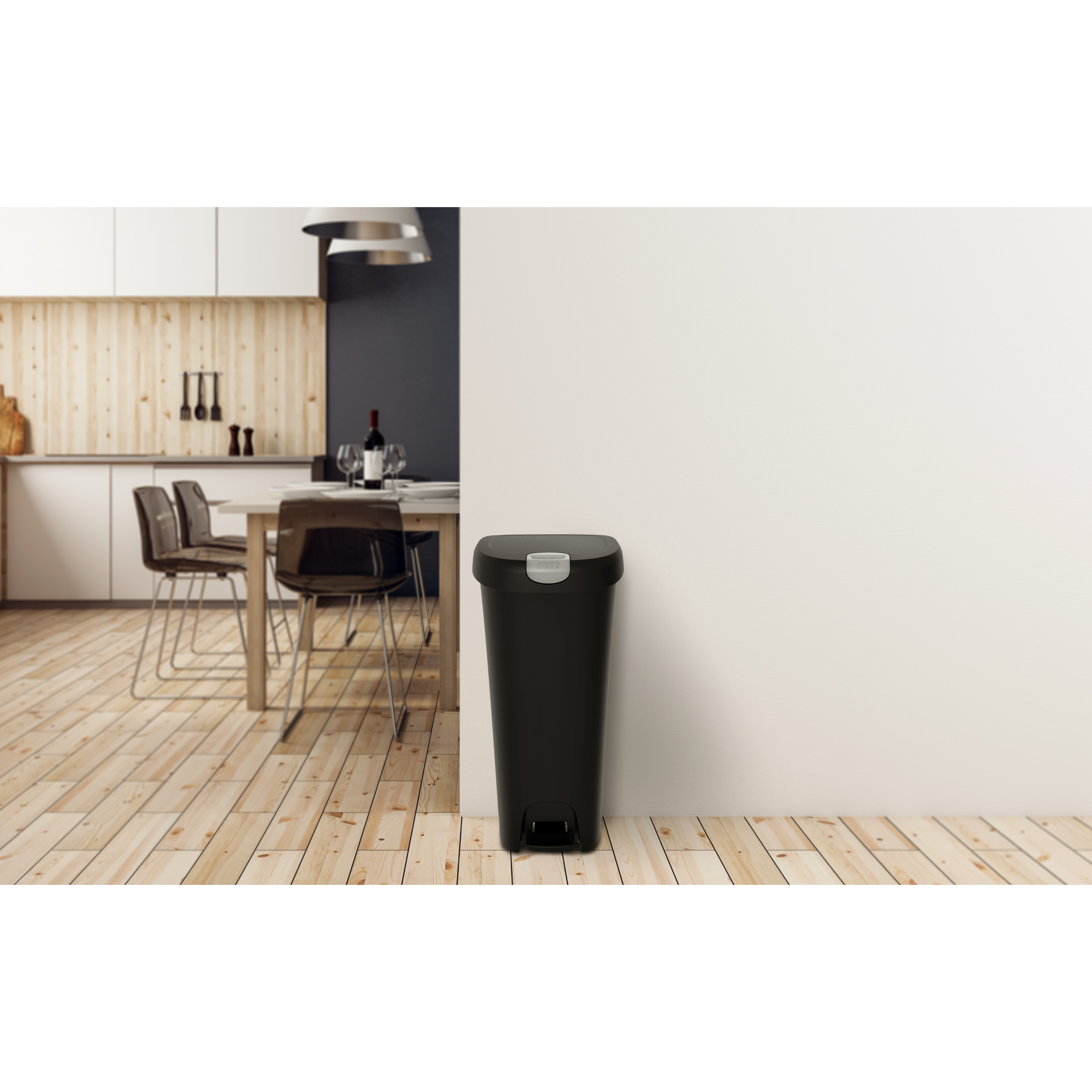 Hefty 12-Gallon Kitchen Trash Can with Locking Foot Pedal Lid photo 5