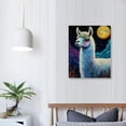 thumbnail image 2 of FCXZI Llama Stars Moon Art Canvas Prints Wall Decor 12x16 16x20 16x20in, 2 of 5