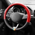 thumbnail image 3 of Universal Spectrum Microfiber Leather Steering Wheel Cover for Cars Trucks SUVs Red/Black, 3 of 6