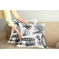 thumbnail image 3 of Surf Throw Pillow Cushion Cover Pack of 2, Surfing Sport Surfboard Beach Van Sketch Style Monochromic Illustration, Zippered Double-Side Digital Print, 4 Sizes, Black White, by Ambesonne, 3 of 6