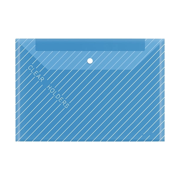 Bolsa de documentos transparente A4 gruesa, impermeable, con hebilla, etiqueta, bolsa de plástico para archivo, bolsa de datos