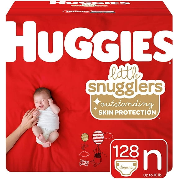 Huggies Little Snugglers Baby Diapers, Size Newborn, 128 Ct