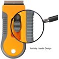 thumbnail image 5 of Juego de espátula de vidrio pequeña retráctil con mango de plástico naranja, herramientas de suministros de hardware, 10 cuchillas JM, 5 of 5