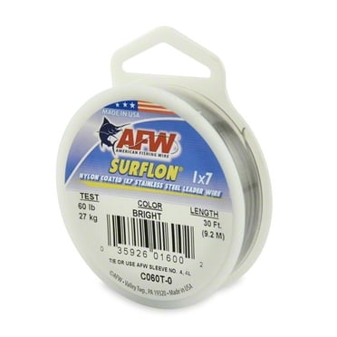 AFW SURFSTRAND 40lb Test Stainless Steel Leader Wire – 30 Feet, Camo Color, Saltwater Fishing