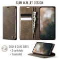 thumbnail image 3 of CaseMe Calf Leather Lining Microfibre Wallet Case For iPhone 16e 6.1-inch with RFID Blocking,Magnetic Closure,Card Slots,Cash Slot,Kickstand,Shockproof Flip Folio Protective Phone Case,Brown, 3 of 10