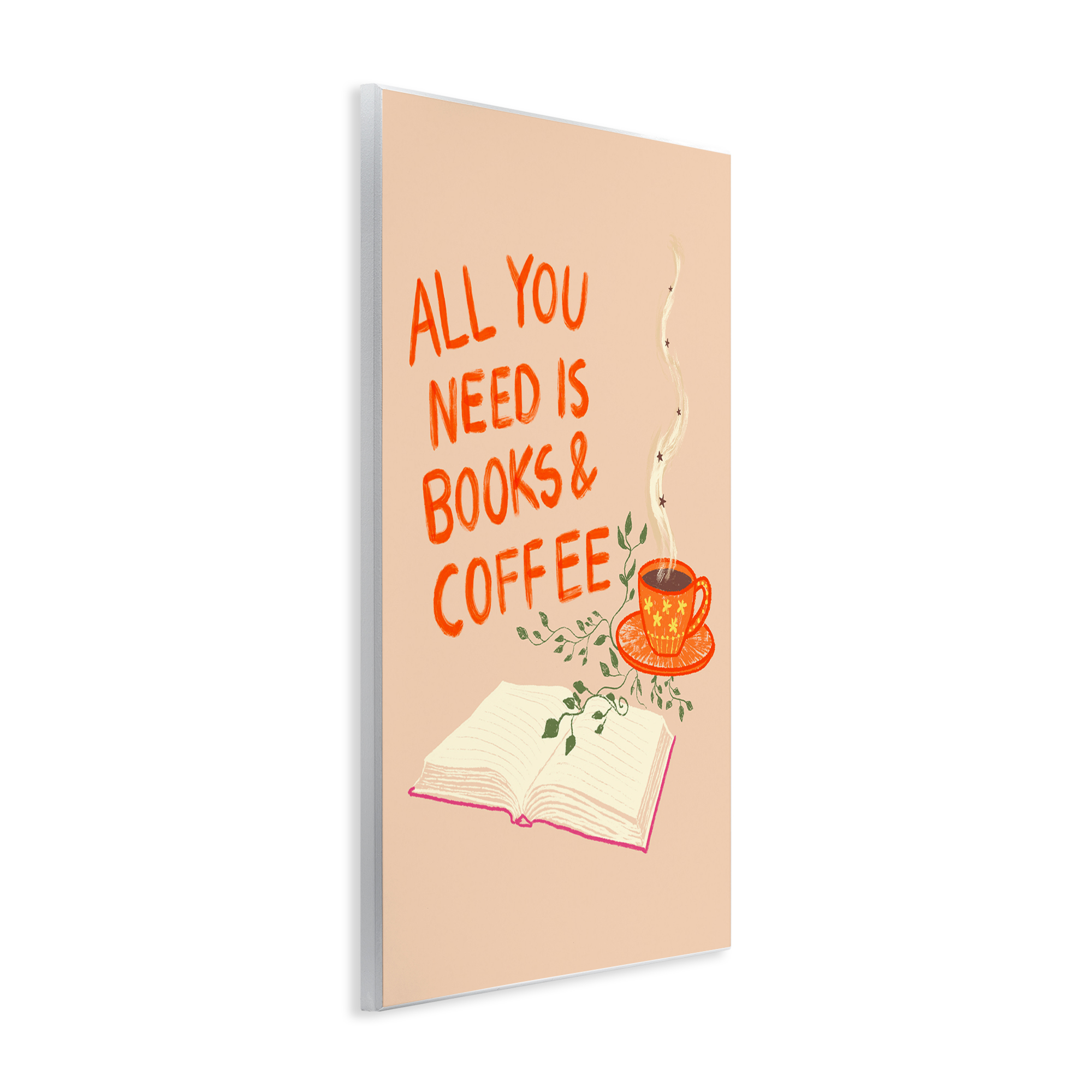 Need Books & Coffee Wall Plaque Art, design by Florentina Dolci