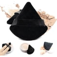 thumbnail image 5 of 4 Pcs Triangle Powder Puff Face Makeup Sponge,Loose Powder Body Powder, Cosmetic Foundation Sponge Velour Setting Powder Puff Wet Dry Beauty Makeup Tool (E, One Size), 5 of 5