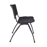 Regency Kee 36 in Round Breakroom Table- Maple Top, Chrome Legs, 4 M Stack Chairs- Black