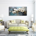 thumbnail image 3 of Aaheei Flower Canvas Wall Art Bedroom Wall Decor Living Room,Orchid Wall Art Office Kitchen Oil Paintings Artwork Modern Blue Grey Abstract Pictures Art Prints Waterproof Ready to Hang, 3 of 6