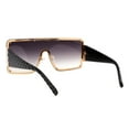 thumbnail image 3 of Women's Sunglasses Studded Oversized Square Mono Lens Fashion UV400 Black, Smoke, 3 of 5