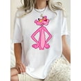 thumbnail image 1 of Camiseta elegante con estampado de leopardo rosa para mujer - Cuello redondo informal, manga corta, algodón elástico, lavable a máquina - Camiseta perfecta para el verano, divertida, tendencia de moda, 1 of 6