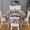 White-3, variant on Design Pattern Round Tablecloth 60 Inch – Waterproof Polyester Table Cover with Full Print Design, Wrinkle Resistant & Washable for Kitchen Dining Party Decor