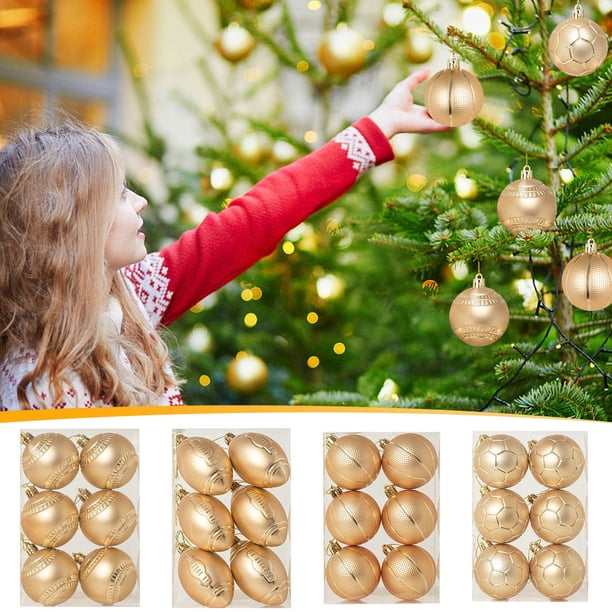 Xihbxyly Bolas de Navidad para Árbol de Navidad, Plástico Irrompible, Adornos Navideños Brillantes, Ideales para Árboles de Navidad, Coronas, Mesas y Decoración Festiva Del Hogar. Juego de 6 Piezas d