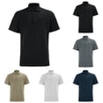 thumbnail image 6 of shoper Boys White Polo School Uniform Short Sleeve Tops, Button Closure, Textured Shirt Stretchy Quick Dry Casual Golf Light Gray, 6 of 6