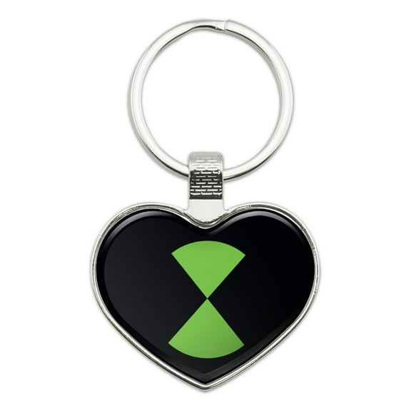 Ben 10 Logo Keychain Heart Love Metal Key Chain Ring