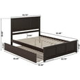 thumbnail image 6 of AFI Madison Queen Platform Bed with Wood Headboard Footboard & Twin XL Trundle, Espresso, 6 of 6