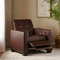 thumbnail image 2 of Noble House Cossitt Standard Faux Leather Tufted Pushback Recliner, Dark Brown, 2 of 11
