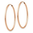 thumbnail image 2 of 14K Rose Gold 32mm x 1.5mm Endless Round Hoop Earrings, 2 of 7