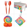 thumbnail image 3 of Tie-Dye Swirl Deluxe Disposable Tableware Kit 59 Pc, 3 of 3