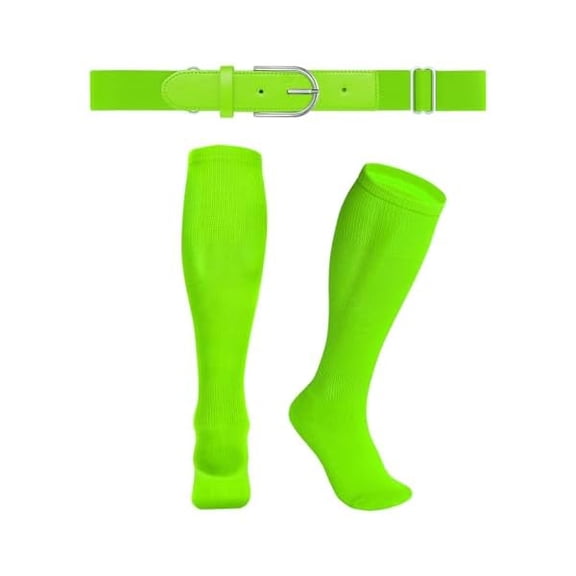 Eryueer Baseball Socks and Belt Combo Set Boys Baseball Belt and Socks Elastic Softball Socks and Belt for Adults and Youth