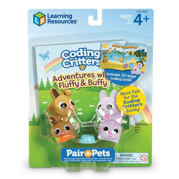 Learning Resources Coding Critters Pair a Pets Bunnies Fluffy & Buffy, Early STEM Coding Toy, Easter Gift for Kids, Ages 4 