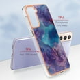 thumbnail image 5 of Designed for Samsung Galaxy S21 Marble Case, Ultra Thin Girls Women Plating Marble Designed Flexible Soft TPU IMD Marble Protective Case Cover for Samsung Galaxy S21 - Purple, 5 of 6
