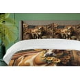 thumbnail image 4 of Ambesonne Rustic Duvet Cover Set, Grunge Old Glory Barn Cow, King, Amber and Caramel, 4 of 6