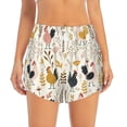 thumbnail image 2 of Gukieu Cartoon Chickens Print Women's Sports Shorts with Drawstring Elastic Waistband for Running, Yoga, Fitness-Large, 2 of 7