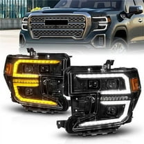 ANZO 111600 2019-2021 GMC Sierra 1500 LED Projector Headlight with Switchback & Sequential - Black
