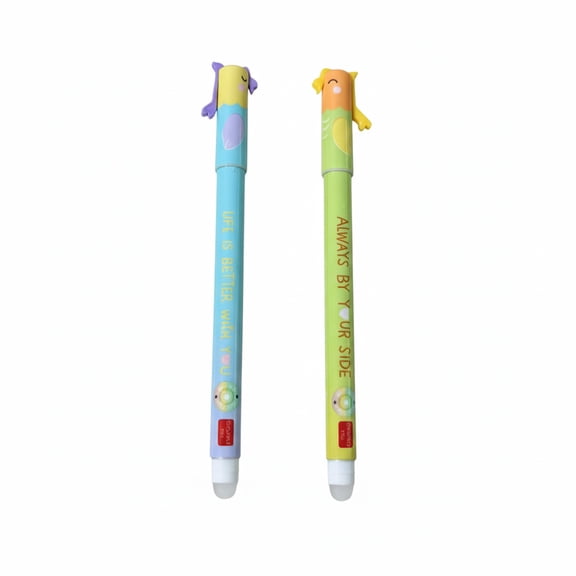Set of 2 Erasable Gel Pens, Easter Edition, Pens with Erasable Ink, Pink, Purple, Erasable Pen, Erasable without Using Sheets, 0.7 mm Tip (A)
