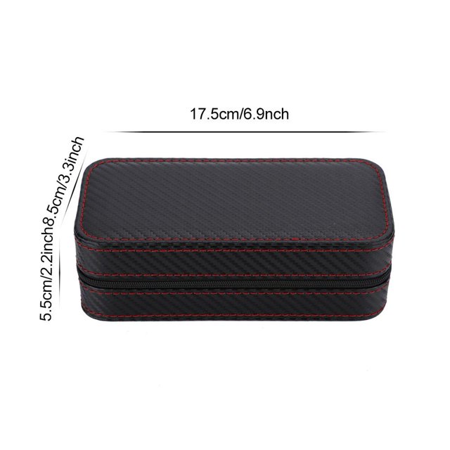 AMONIDA Watch Storage Organizer, Carbon Fiber Leather Watch Storage Box, For Women Personal Use Men Business Use