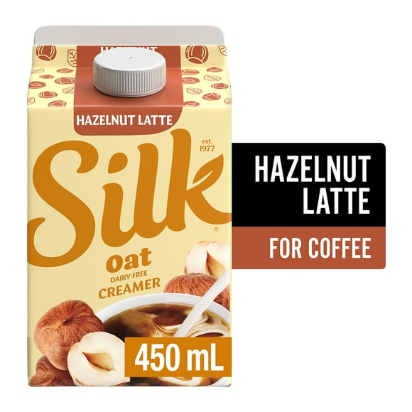 Silk Oat Coffee Creamer, Hazelnut Latte, Dairy-Free, 450 mL