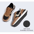 thumbnail image 3 of LUCKY STEP Stylish Retro Platform Sneakers Casual Walking Running Shoes,Brown/Black,Womens, 3 of 11
