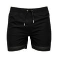 thumbnail image 2 of HBYJLZYG Men's Athletic Gym Shorts - Summer Quick Dry Black Casual Muscle Mesh Beach Shorts With Pockets For Running Workout Activewear, 2 of 6