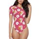 thumbnail image 1 of Balery Piggy Sunflower Body de cuello redondo de manga corta para mujer Tops de manga corta Tops básicos-X-Large, 1 of 7