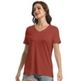 thumbnail image 2 of Women's Ultra-Soft V-Neck Short Sleeve Trendy Casual T-Shirt, 2 of 6