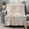 thumbnail image 2 of Summer Ice Cream Blanket Soft Cozy Warm Throw Blanket for Couch, Plush Fuzzy Flannel Fleece Blankets for Sofa, Happy Birthday Cute Cake Bed Blankets Lightweight Gifts for Women, 50"x80", 2 of 9