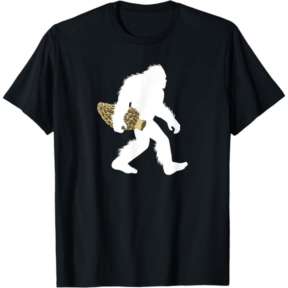Bigfoot With Morel Mushroom Sasquatch Fungi Tee Gift Unisex T-Shirt for Men Women Kids Toddler
