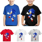 Sonic Fashion Kids Girls Pattern Funny Graphic T-Shirt Merry Christmas Tops Shirts Gift for Boys Girls Harajuku Tshirt