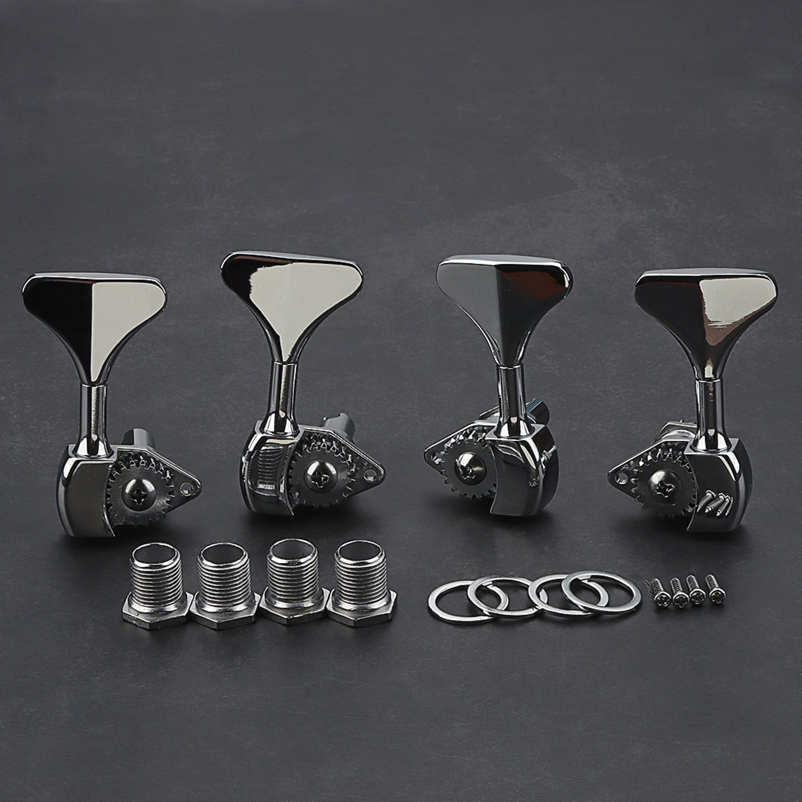 Electric Bass Tuner Peg 4 String Bass Machine Head Knobs Open Gear Bass Tuning Pegs for Electric Guitar Bass Hardware