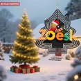 thumbnail image 2 of Stylish Metal Hanging Christmas Tree Wind Spinner - Colorful ' 2023 ' Design with Santa Hat & Palm Tree for Festive Yard Decor, 2 of 7