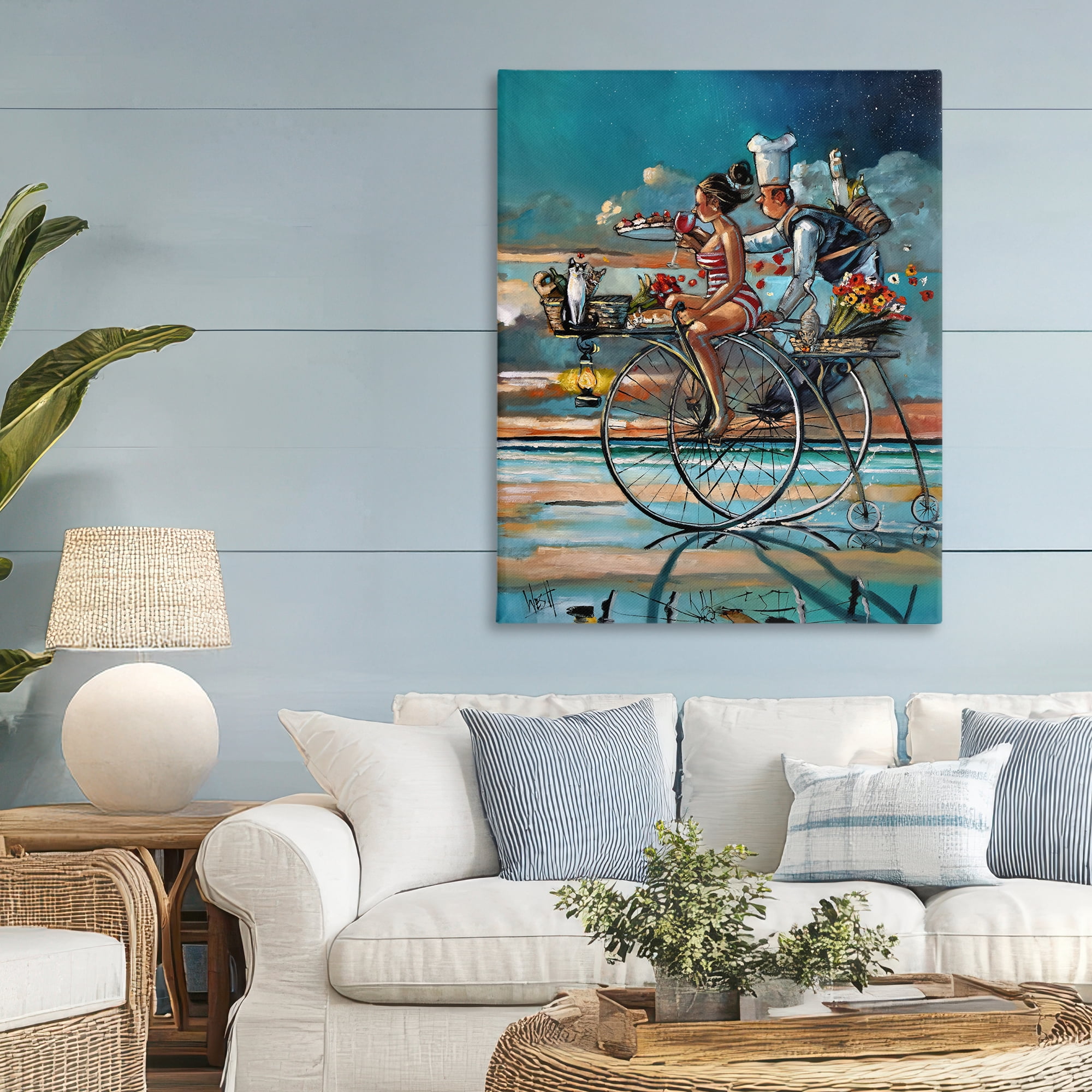 Stupell Industries Zaan's Dream Seaside Bicycle Ride Canvas Wall Art, design by Ronald West