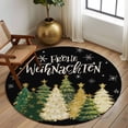 thumbnail image 2 of Round Rug 6Ft Washable Non-Slip, Black Christmas Circle Area Rugs for Living Room Bedroom, Xmas Tree Snowflake Farmhouse Indoor Floor Mats Carpet Runner for Home Decor Aesthetic, 2 of 8