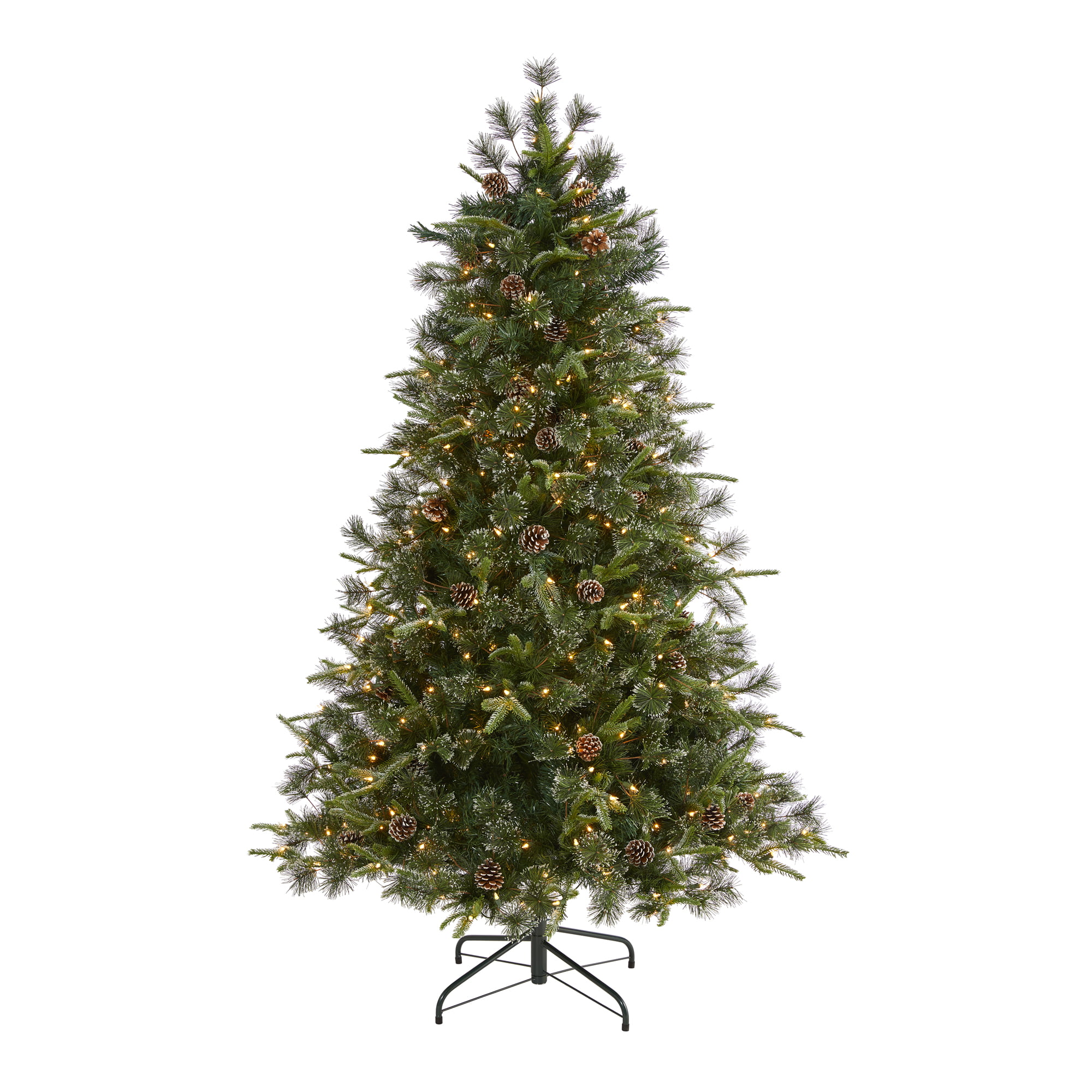 6FT CHRISTMAS TREE ARTIFICIAL XMAS FERN PINE BLACK WHITE GREEN 5FT 4FT 