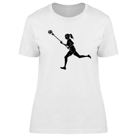 Lacrosse Female Silhouette T-Shirt Women -Image by Shutterstock, Female x-Large