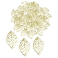 thumbnail image 3 of AMLESO 100 Pcs Breloques Feuille Creuse pour Fabrication de Bijoux Collier DIY, Or, 3 of 6